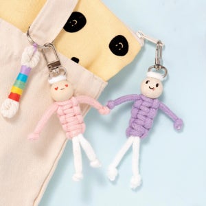 인형 마크라메 키링 만들기 DIY 악세사리 파우치 내가 만든 인형 지갑 키트 인형꾸미기