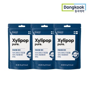동국제약 자일리톨 무설탕 캔디 자일리팝 사탕 퓨어, 30g, 3개