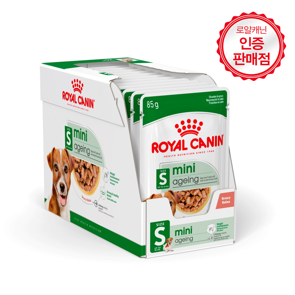 로얄캐닌 독 강아지 습식 파우치 사료 85g - 12개 (미니 에이징 12+)