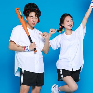 야구복 야구반티 오픈 져지 화이트 BS3542