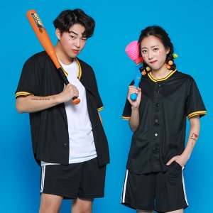 야구복 야구반티 오픈 져지 블랙/옐로우 BS6533