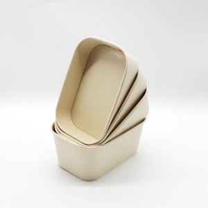 [300개 포장] 직사각 크라프트 종이 용기 일회용 테이크아웃 도시락 용기 R500