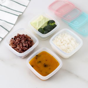 홈하우스 국산 실리콘 밥팩 전자레인지 냉동밥보관용기 밀폐 소분용기 370ml 4P