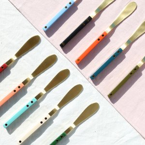 보겐 쌍띠에 버터나이프 잼나이프 스프레더 카페 디저트 커트러리 골드