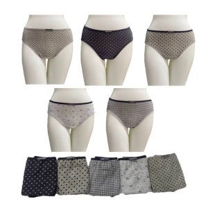 5매세트 여성 별무늬 도형 삼각팬티 면스판 팬티 세트