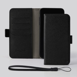 사피아노 수제 가죽 지갑 다이어리 케이스 에보니 블랙, 갤럭시A퀀텀-A71 5G용