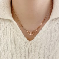 mhjewelry 14k 콤비 샹달 체인 목걸이