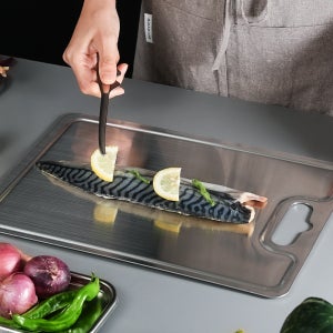 올품락 국산 스텐 도마 플레이팅 보드