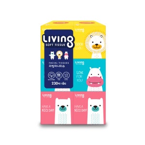 리빙 미용티슈 미니 230매 6개입