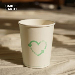 스마일어스 코팅 에코 심볼 종이컵 10 온즈 온스 oz 500개 일회용 테이크 아웃