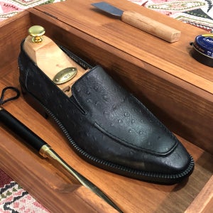 남성로퍼 남자수제화 정장구두 남자로퍼 오스트리치 타조 스퀘어 로퍼