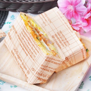 샌드위치 햄버거 베이커리 포장지 코팅 영문베이지유산지 O33x33cm 4000장