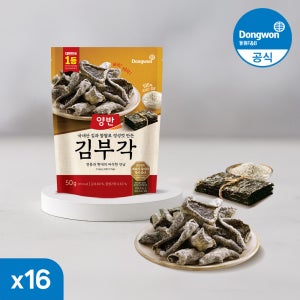 [N배송] 동원 양반 찹쌀 김부각 김과자 김스낵 50g, 16개