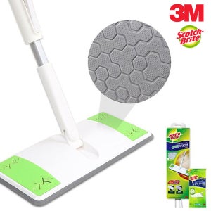 3M 스카치브라이트 올터치막대걸레 표준형 정전기 물걸레청소포 밀대 세트 청소용품 방청소