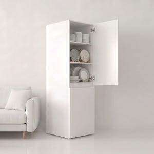 베이직 2도어 키큰장 W300 냉장고 옆 틈새장 주방수납장 팬트리 다용도선반장 주방그릇장