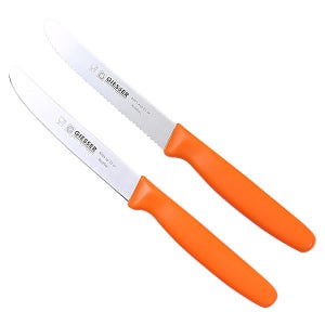 독일 기셀 비비드컬러 과도세트 2종 (톱니+민자) 11cm, 오렌지, 1개