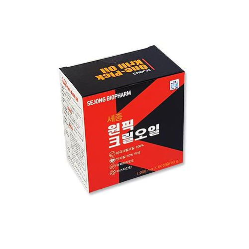 세종 <b>원픽 크릴오일</b> 1000mg 60캡슐 2개월