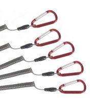 낚시줄감기 로프 1pcs/6pcs 낚시 밧줄 보트 카약 보안 플라이어 립 그립 Carabiner 태클 물고기 도구와 개폐식 코일 테더