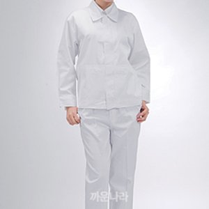 [까운나라] K-44 일반카라백색작크상의 위생복