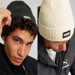 푸마 클래식 레터링 로고 스포츠 겨울 따뜻한 비니 모자 남녀공용