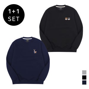 맨투맨 옥스타 남녀공용 알파카 시바프렌즈 기모 오버핏 1+1