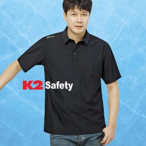 K2 세이프티 남자 여름 냉감 티셔츠 작업복 등산복 아이스 카라티 기능성 쿨링 쿨티
