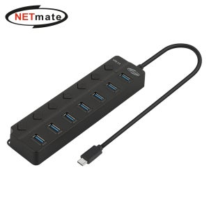 넷메이트 NM-UBC305 USB3.0 Type C 7포트 허브 (블랙)