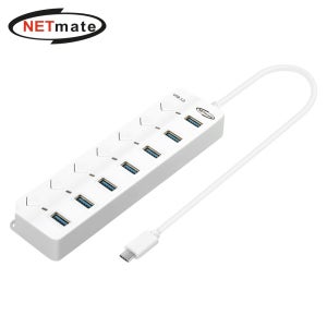 넷메이트 NM-UBC305W USB3.0 Type C 7포트 허브 (화이트)