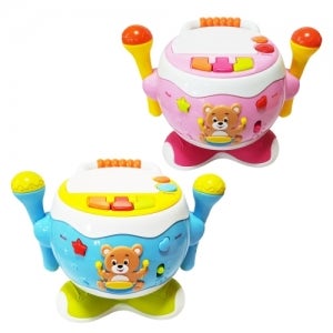 노리왕 [B] 우리 아이 아기곰 해피 드럼 놀이 장난감 음악 교구