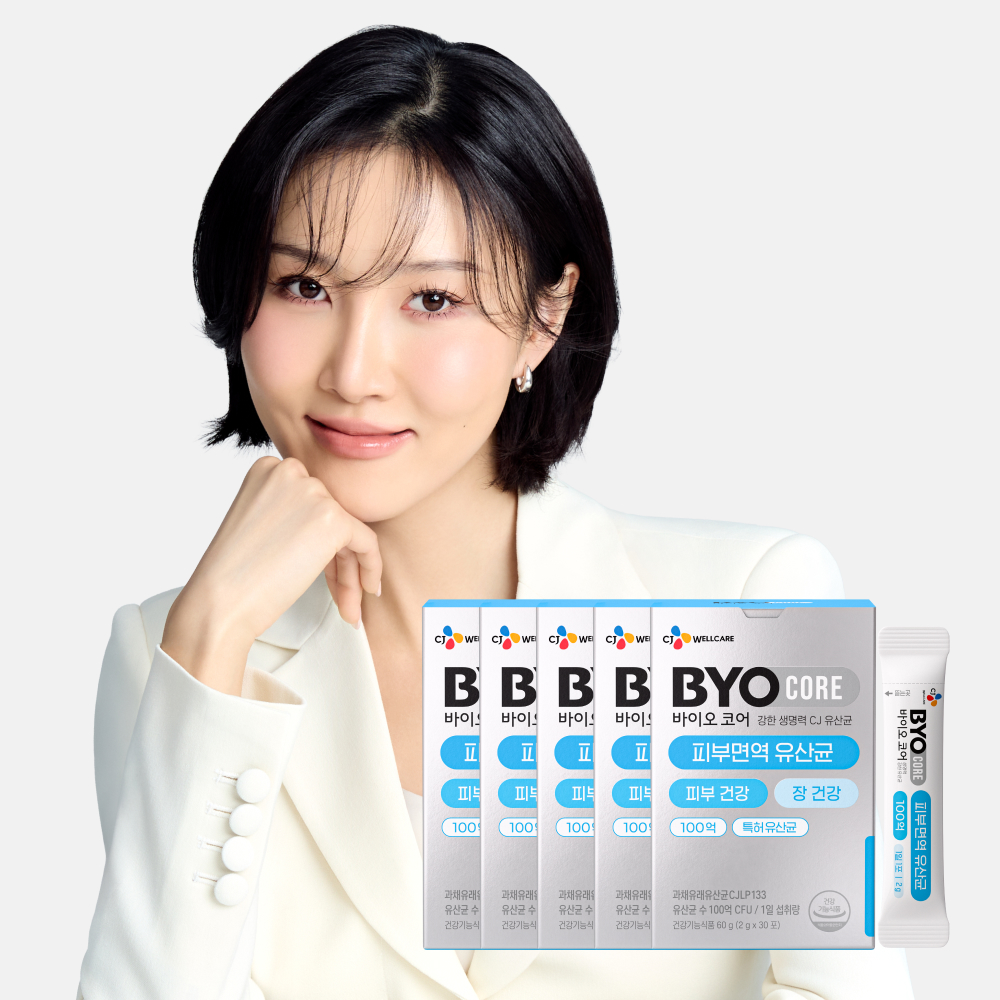 CJ 바이오코어 피부면역 유산균 / 100억보장 부자유산균 화사 유산균 30포, 5개