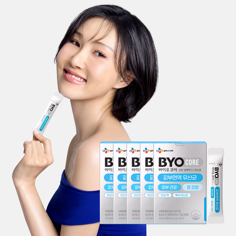 CJ 바이오코어 피부면역 유산균 / 100억보장 부자유산균 화사 유산균 30포, 5개