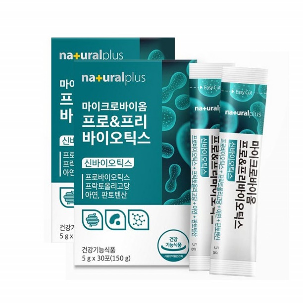 내츄럴<b>플러스</b> 프로 <b>프리</b> <b>포스트</b> 바이오틱스 <b>유산균</b> 프러스 신<b>프로바이오틱스</b> 30포 2통