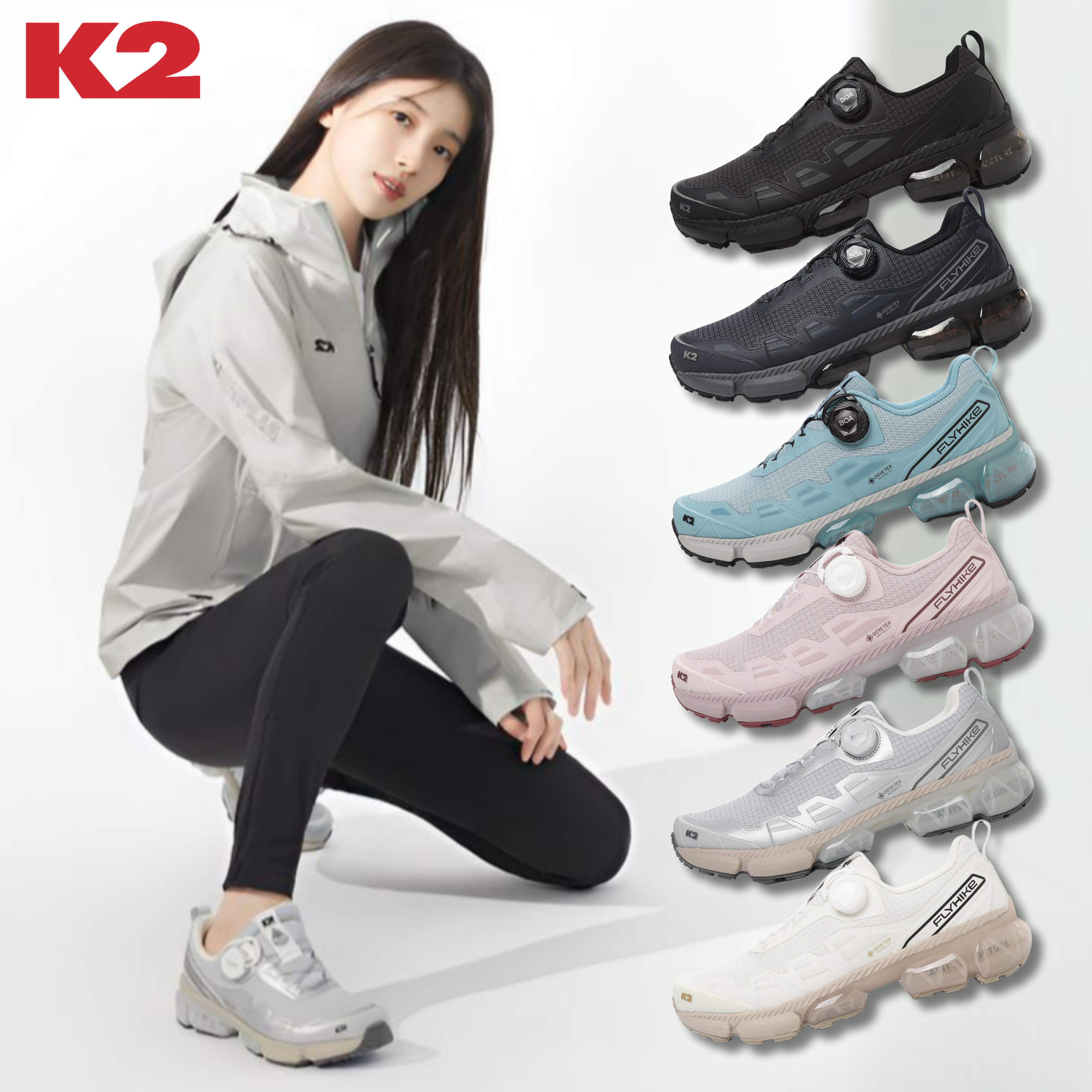 <b>K2</b> 수지 신발 플라이하이크 고어텍스 트래킹화 남자 여자 공용 등산화