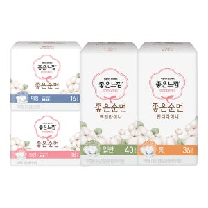 좋은느낌 좋은순면 대형, 중형, 라이너 1팩 생리대