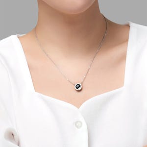 아나파 미세전류 은 실버 건강 목걸이 오닉스 자개