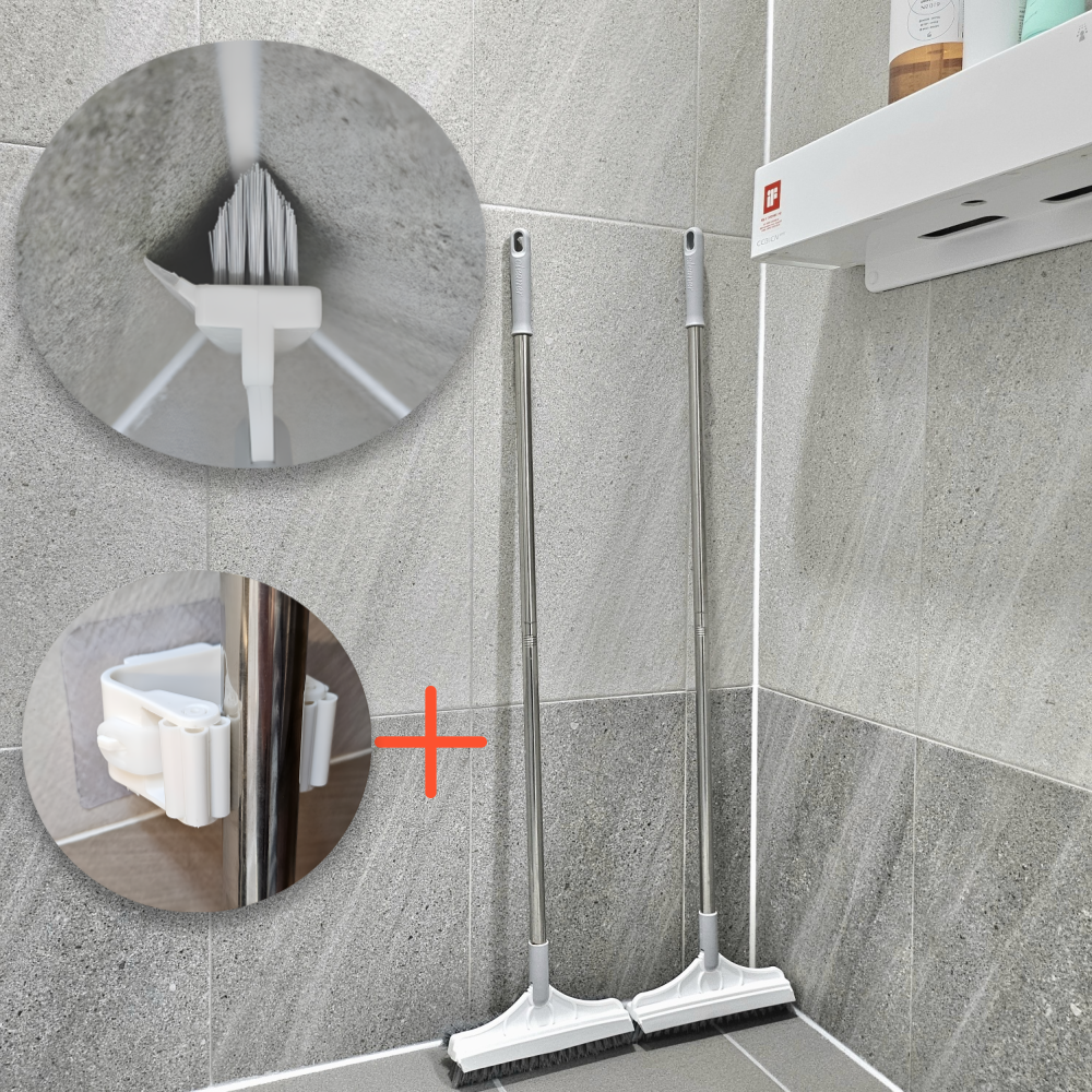 화장실청소솔 틈새브러쉬 욕실 바닥 빈틈 구석 모서리 밀대 도구 용품 2in1