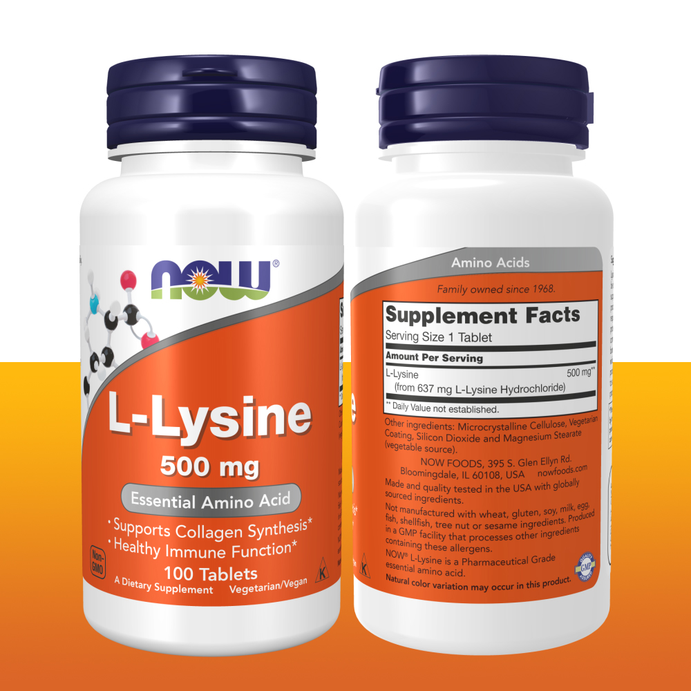나우푸드 엘리신 <b>L</b> <b>라이신</b> Lysine <b>500mg</b> 100정
