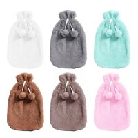 히터 2L Hot Water Bottle Cover Winter Protective Case Plush Faux Cold-proof Heat Warm Fleece Covers V