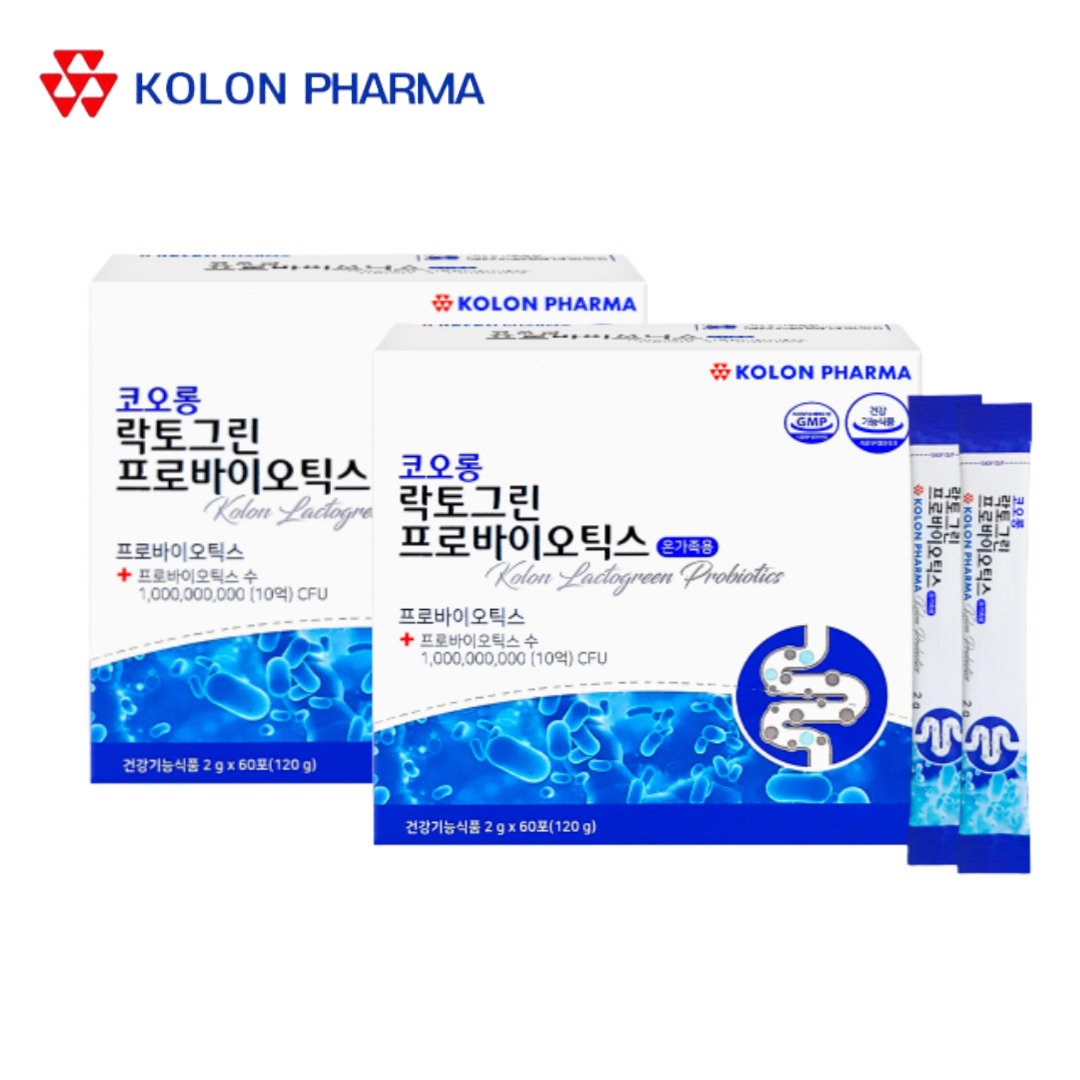 코오롱<b>유산균</b> 온가족 장내 유익균 <b>유산균</b> 먹이 프로바이오스틱 <b>프로바이오틱스</b> 가루 60포2통