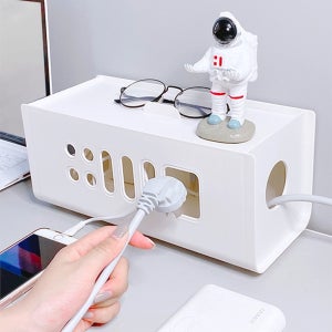 선정리 쉬운 화이트 멀티탭 콘센트 정리함