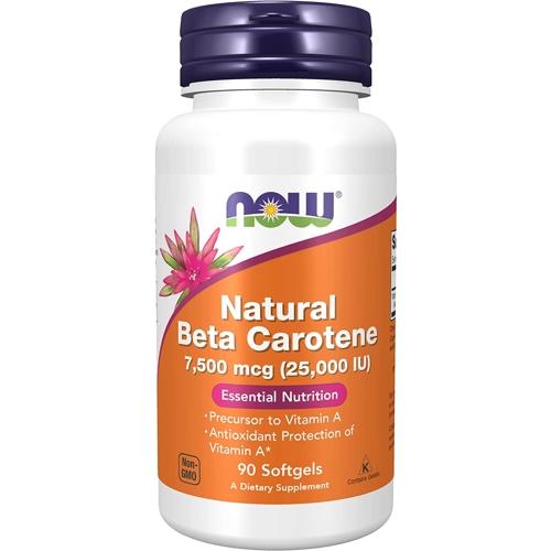 [NOW Foods 나우푸드] <b>내추럴 베타 카로틴</b> <b>Natural Beta</b> Carotene <b>7500 mcg</b> (25000IU) 90소프트젤