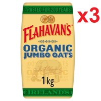 [영국발송] 1KG 3팩 플라하반 아이리쉬 오가닉 점보 오트밀 Flahavan’s Irish Organic Jumbo Oats