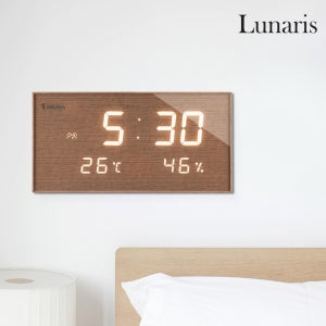 국산 루나리스 FM수신 온습도 LED 전자벽시계﻿ LG전구 38cm 구매Gift