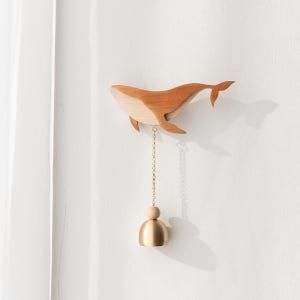 마켓유니버스 우드 도어벨 고래 기본형 풍경 현관종 출입 문 종 개업 집들이 이사 선물