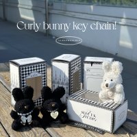 [슬리크스튜디오]토끼 키링 토끼 인형 키링 뽀글이 CURLY BUNNY KEY CHAIN (3color)