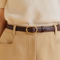 [룩캐스트][9월 20일 예약배송] 다크 브라운 에밀리 레더 벨트 / DARK BROWN EMILY LEATHER BELT