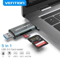 Vention- SD 카드 리더 어댑터 타입 C USB 메모리 어댑터,맥북