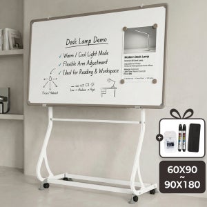 이동식 자석 화이트보드 (중형) + S라인 스탠드 흔들림 보완 대형 칠판 60X90