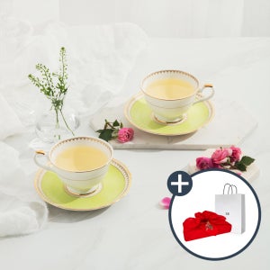 [크리스마스 선물포장EVENT] 한국도자기 로얄 애플그린 커피잔 2인 세트