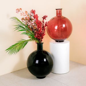 데팡스 둥근원형 글래스 유리 화병 한송이 이케바나 꽃병 글라스 인테리어 오브제 소품